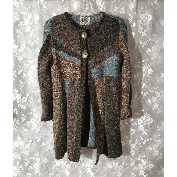 Curio Chunky Knit Cardigan Size Medium Boho Hippie Grannycore Cozy Eclectic - Picture 1 of 4